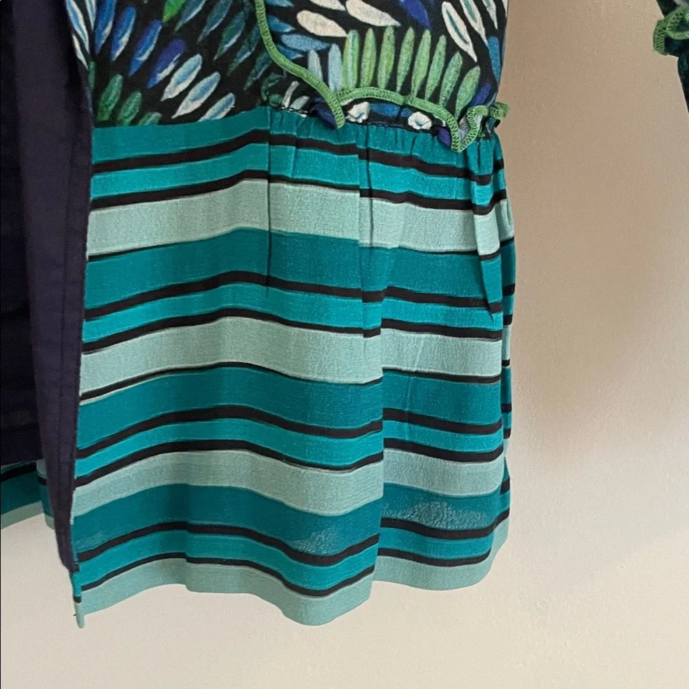 Colorful Patterned Open Front Jacket - Picture 5 of 9